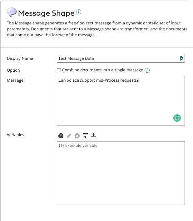 Message Shape - sample data